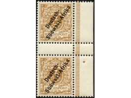 1897/99, Deutsch-Südwest-Afrika 3 Pfg. hellockerbraun, senkrechtes Zwischenstegpaar mit rechtem Bogenrand, postfrisch, tadell