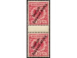 1897/99, Deutsch-Südwest-Afrika 10 Pfg. lebhaftlilarot, senkrechtes Zwischenstegpaar, postfrisch, tadellos, Eigentumszeichen,