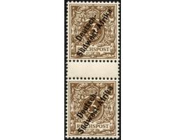 1897/99, Deutsch-Südwest-Afrika 3 Pfg. dunkelockerbraun, bräunlichschwarz quarzend, Neudruck, senkrechtes Zwischenstegpaar, f