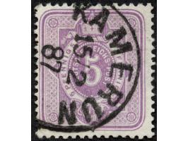 1887/89, Pfennig 5 Pfg. violettpurpur, sauber gestempelt “KAMERUN 15/2 87”, tadellos, Befund Steuer BPP (2016)