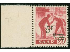 1947, Urdruck 5 Fr. auf 20 Pfg., rechtes Randstück, postfrisch, signiert Hoffmann BPP (Mi. 400,-)