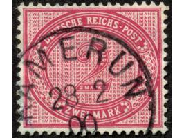 1890/1900, Innendienst 2 M. rötlichkarmin, mit Plattenfehler “große Unterbrechung in der Guilloche unten links”, sauber geste
