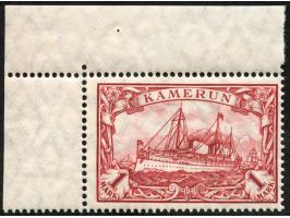 1905/19, Kaiseryacht mit Wz. Kriegsdruck gez. 26:17 1 M. dunkelkarminrot, linke obere Bogenecke, postfrisch, herstellungsbedi