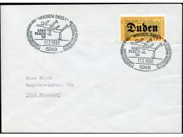 1980, 100 Jahre Rechtschreiblexiukon von Konrad Duden 60 Pfg., linke Markenhälfte gelblocker statt lebhaftocker, sauber geste
