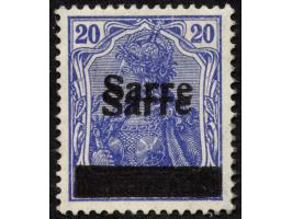 1920, Germania 20 Pfg., Aufdrucktype I, mit Doppelaufdruck, ungebraucht, tadellos, Fotoattest Bernhard BPP (2025) (Mi. 750,-)