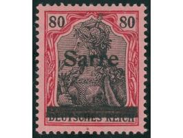 1920, Germania 80 Pfg., Aufdrucktype I, mit Aufdruckfehler “waagerecht geteilter Balken", sauber ungebraucht, einwandfrei, Fo