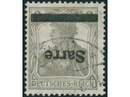 1920, Germania 2 Pfg., Aufdrucktype I, Aufdruck kopfstehend, gestempelt, tadellos, sign. Dub sowie Fotoattest Bernhard BPP (2