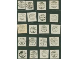 1922/24, Istanbul 34 Shehir cancellation proofs on thin paper, few showing different types on front and back, many types are 