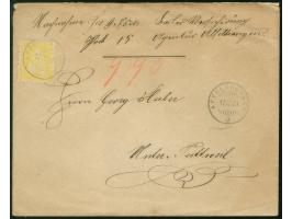 1879, 15 C gelb, weisses Papier, sauber entwertet AFFELTRANGEN 17/VIII/79 auf Nachmahmebrief mit handschriftlicher "990" in r
