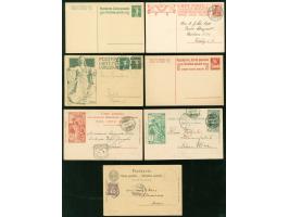 1877/1925, 16 Ganzsachen und eine Antwortkarte komplett, meist gelaufen, einige interessante Zusatzfrankaturen, viele UPU Jub