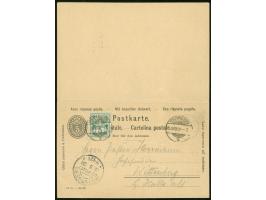 1877/1925, 16 Ganzsachen und eine Antwortkarte komplett, meist gelaufen, einige interessante Zusatzfrankaturen, viele UPU Jub