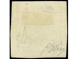 1859, 1 Kr schwarz, meist gut gerandet bis auf oben rechts, dort berührt, blaue Entwertung des Bassano Inbetriebnahmebüros, s