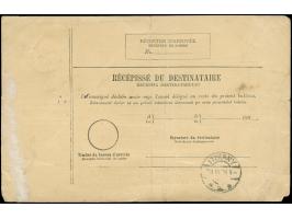 1908, 10 b. Colis Postal Bulletin d'Expedition stationery card cancelled BRAILA 10/NOV/908 with rose label and senders cachet