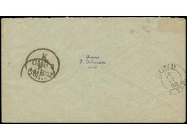 1892, Numeral 3 ö. blue grey, four snigle stamps tied to envelope by KJOBENHAVN 10/10, addressed to Lund Sweden with arrival 