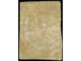 1860 10 k. deep blue &amp; rose, cut used showing wide margin at bottom, otherwise closed, intense colors, canceled by "1" in