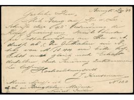 1895/1902, Five postal stationery cards showing clear cancellations of Maos , Premboen (box type &amp; date), Keboemen, Soera