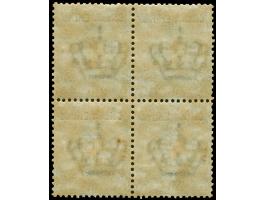 1893, 5 c. green, unused block of four, mint never hinged, well centered, fine and fresh (Sassone 3)