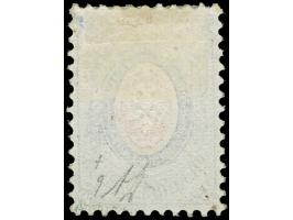 1858, Coat of arms 20 kop. blue orange, without wmk., unused, very fine and fresh. Signed Stolow and A.Diena
