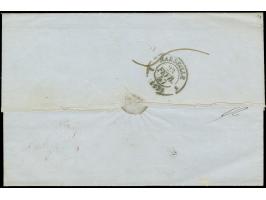 1857, Lettersheet from Smyrne to Marseile, cancelled French cds. „Smyrne/Turquie 11.2.57“ and boxed „P.P.“ in black, framed "