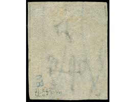 1857/59, 1 qu. black, close to full white margins and light double circle cancellation MAR/58, good quality. Signed Brun
