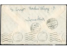 1935/36, Drei Flugpostbriefe von Wien nach Portugal, je mit Etappenstempel ‘Mit Flug bis:___" und hs. Eintrag ’Barcelona', je