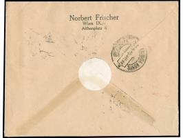 1935/36, Drei Flugpostbriefe von Wien nach Portugal, je mit Etappenstempel ‘Mit Flug bis:___" und hs. Eintrag ’Barcelona', je