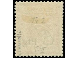 1900, 1. Tsingtau-Ausgabe 5 Pfg. auf 10 Pfennig mit steilem Aufdruck ohne Blaustrich, Type 2, ungebraucht, gut erhalten. Befu