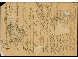 1892, Postal stationery card 10 r. blue uprated with two singles 10 r. green and 20 r. rose tied by oval Lourenco Marques 24/