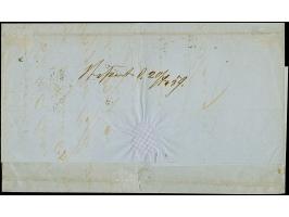 1859, Oscar 4 sk. blue with postmark BERGEN 11.4.1859 Letter to Kjärringö, Salten, with adjacent ship mail postmark NORDLAND 