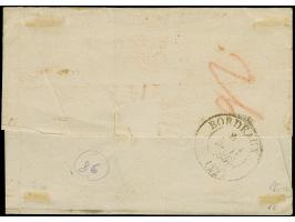 1836, folded envelope from Christiania sent to Bordeaux stamped black "PP." and octagonal “T.T.HAMBURG 25.APR.36” and red "A.