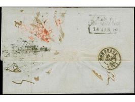 1844, Teilfrancobrief aus Christiania mit Ra2 STRÖMSTADT 8.3.1843 nach Bordeaux, frankiert bis Hamburg, mit L1 "Franco Hambur