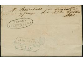1842, "ALTONA SCHIFFS-BRIEF", Ovalstempel rückseitig neben "HULL SHIP LETTER" auf kpl. Faltbrief von "NEWCASTLE ON TYNE SP/16