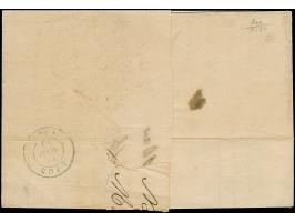 1850, Folded envelope inside preprinted by forwarding agent ‘Meuricoffre Sorvillo &amp; Cie. Naples’, front cancelled 'OUTRE 