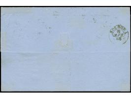 1858, 4 cr. green on white on envelope, cancelled FIRENZE 7 Apr. 1858, addressed to Bologna, arrival 8 APR 58 on reverse, sta