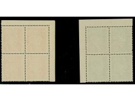 1941, Petain 50 C. und 1 Fr. je im Eckrand-Viererblock, postfrisch