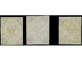1859, 2 Sch braun und 4 Sch. dunkelgrün, beide farbfrisch und voll- bis breitrandig, sauber gestempelt. Rückseitig kleine Ste