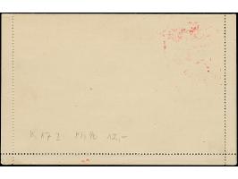 1922, Parliament postal stationery letter card 3 krs. red with red handstamp 1 krs., watermarked, unused, fine (Isfila AN155B
