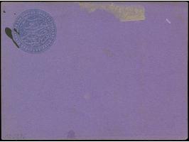 1876, 20 pa. gold on purple postal stationery card, unissued in these colours, handstamped "ESSAI" in black on front of card 