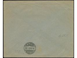 1905, Envelope postal stationery 20 pa. red on grey-blue used uprated with 4x5 pa. newspaper ‘matbua’ issue performing 40 pa.