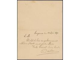 1891, 20 pa.+20 pa. pale rose with pale flesh background postal stationery answering card complete used with violet POSTES OT