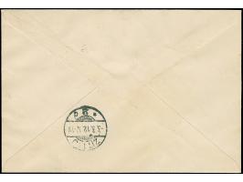 1912, Reco.-Brief frankiert mit 5 H bis 25 H kompletter Satz von drei Werten auf gestrichenem Papier, je vollständige Zähnung