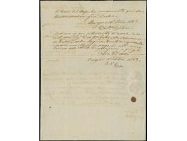1853, Accompanying letter for a shipload of lead and durum wheat from Burgas to Malta on the ship ‘Napoleone’, fine and attra