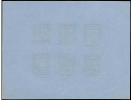 1851, 15 c. and 30 c. , official reprint leavlet with 3 values each