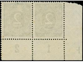 1946, Ziffern 2 Pfg., linkes unteres Eckrandpaar mit Druckerzeichen ‘großes F’, sauber gestempelt, KB H.-D. Schlegel BPP (Mi.