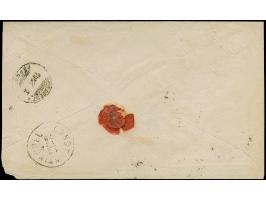 1879, Umschlag mit Paar 10 sld. blau als Einschreiben entwertet FILIPPOPELI 9/12 nach Sarajevo, rs. Transitstempel Constantin