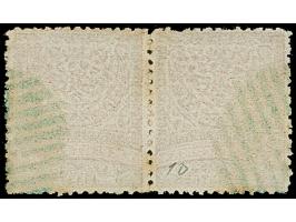 1880, 5 pia. red light blue used horizontal pair, perforations 13½, fine and scarce