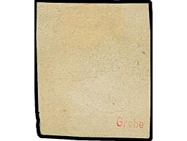 1859, 5 gr. red-brown, a used example of fine deep colour, full margins on two sides, closed at left and touched on top, ligh
