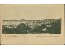 1917, Postcard ‘Greetings from Tulcha’ used with violet russian type military unit cachet ‘Independent Romanian Fieldpost Dep