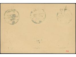 1900, Ganzsache 10 Pf. mit Zusatzfrankatur 3 Pf und 20 Pf als R-Karte mit Stempel Otavi 12.10.00 (3 Abschläge) innerhalb der 