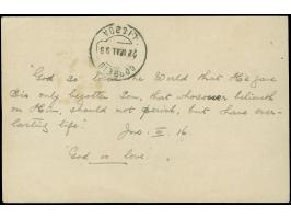 1898, Portuguese Africa 10 r. rose illustrated card, Igreja dos Jeronymos, up-rated with 1898 10 r. violet mailed from S. Vic